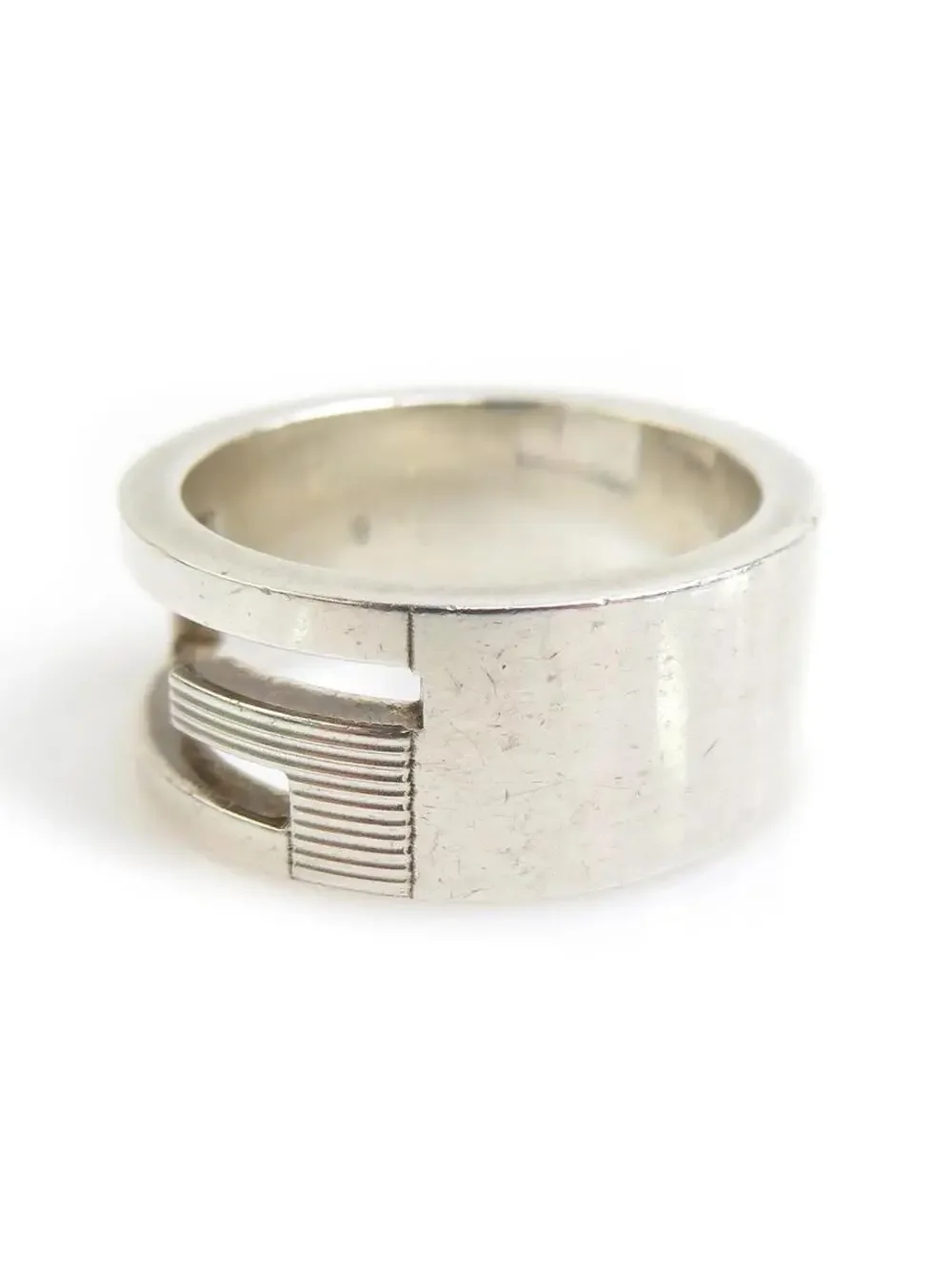 Auth Gucci G Logo Ring Silver - #302881G93B